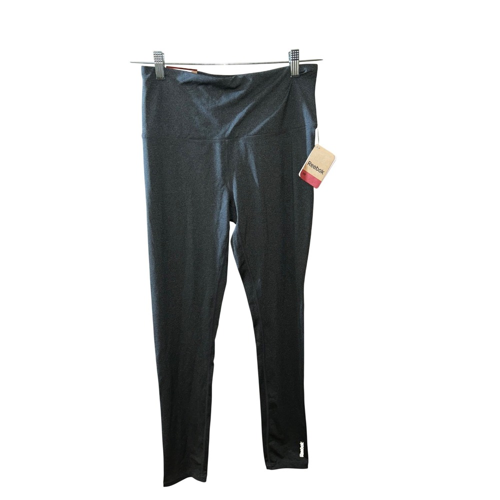 Reebok Womens Skinny High Rise Leggings Charcoal Heather Grey M